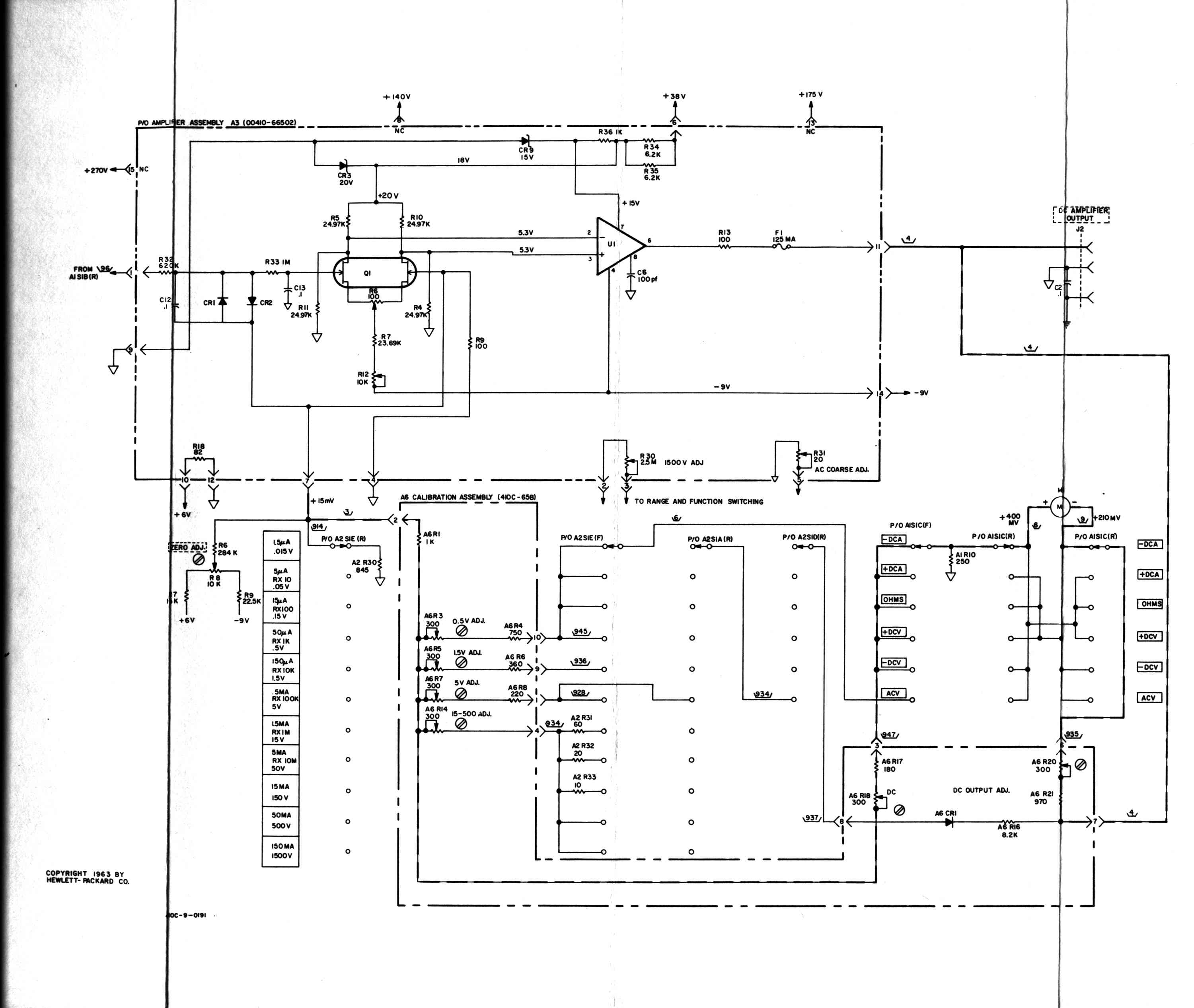 Schematics HP Hewlett Packard 205AG Audio Generator Operating & Service Manual 
