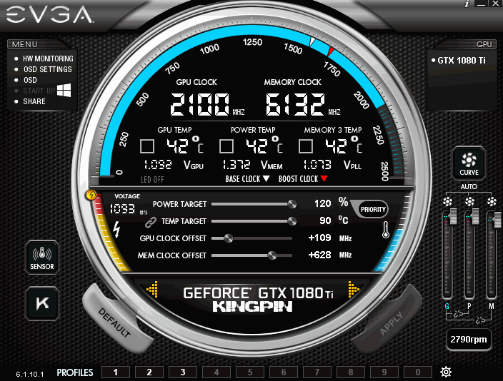 evga precision x best settings for gtx 1050 ti